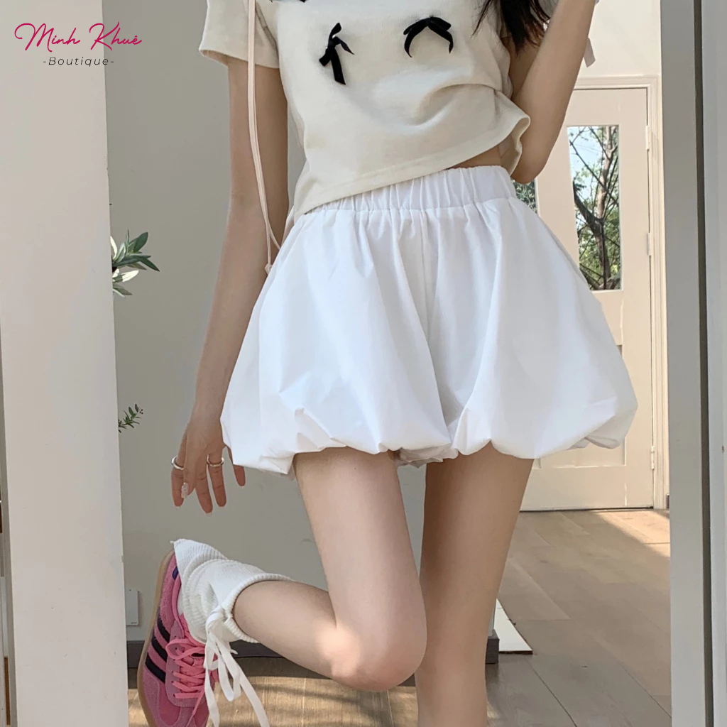 [Mở Bán] Quần Short Bí Ngô Phồng Nữ Thun Kate QU03 Bồng Bềnh, 2 Lớp, Form Xinh Trendy Hàn Quốc Minh Khuê Boutique