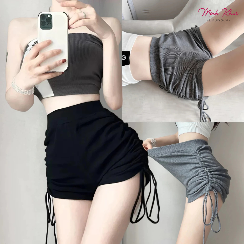Quần Biker Short Rút Dây 2 Bên Chất Thun Gân Kiểu Dáng Ôm Boddy Sexy QU02 Minh Khuê Boutique