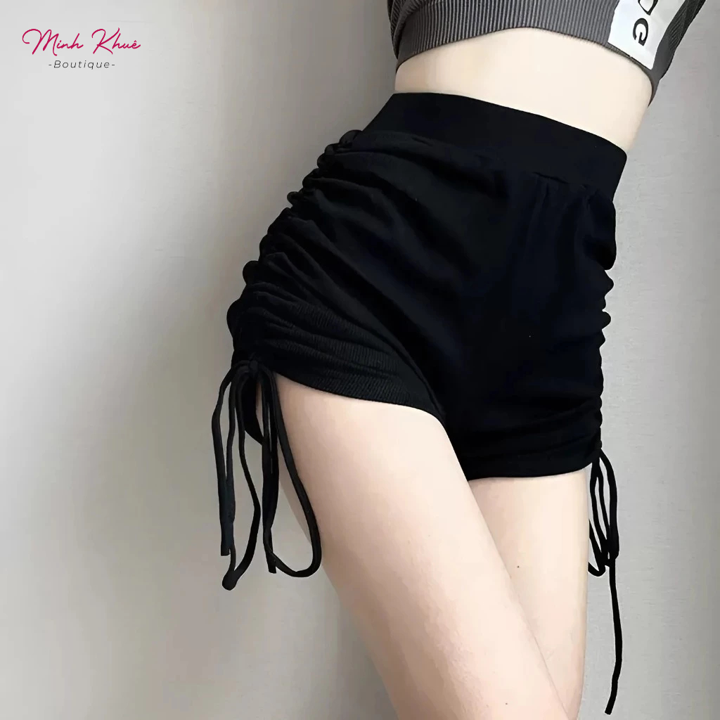 Quần Biker Short Rút Dây 2 Bên Chất Thun Gân Kiểu Dáng Ôm Boddy Sexy QU02 Minh Khuê Boutique
