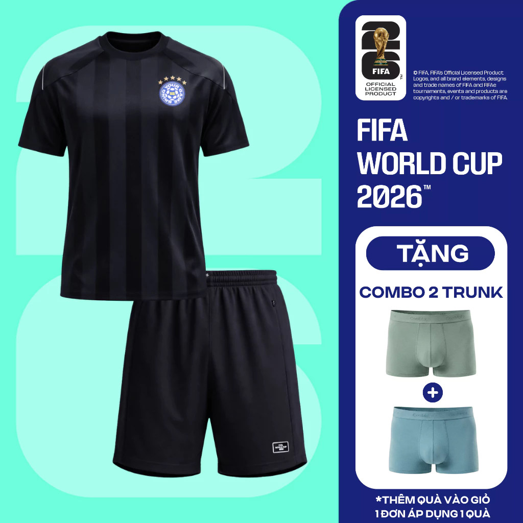 [TẶNG COMBO 2 QUÀ]Set đồ thể thao World Cup Áo thun ProActive Quần short basic Exdry Performance bóng đá COOLMATE