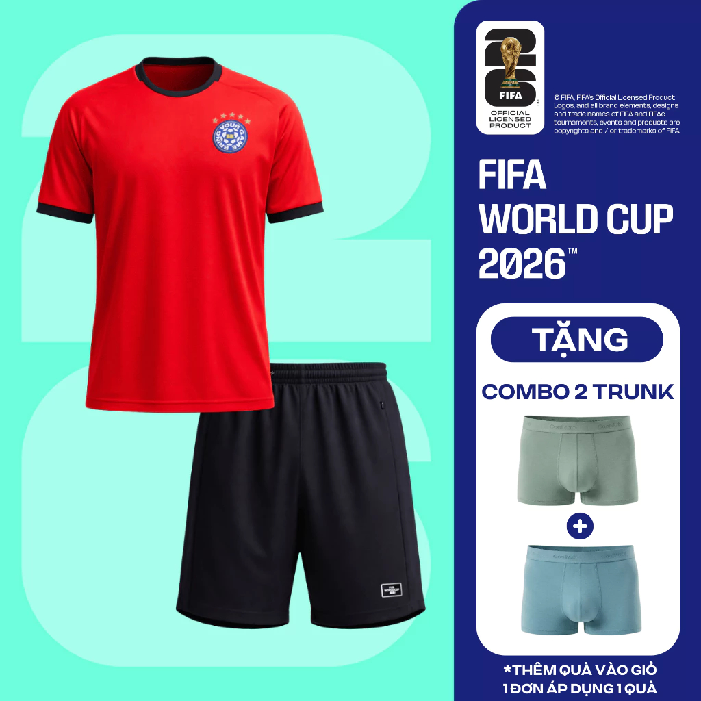 [ĐỘC QUYỀN ĐỘ MIXI]Set World Cup Áo thun phối bo cổ Performance Quần short ProActive, set đa năng thể thao Coolmate