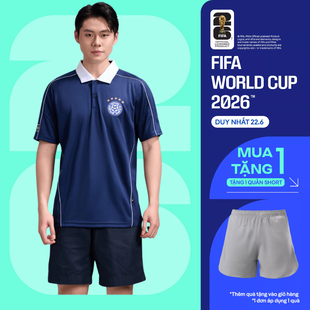 [TẶNG QUẦN SHORT]Áo polo nam phối bo cổ Exdry Performance World Cup, áo đa năng thể thao, áo mặc hàng ngày COOLMATE