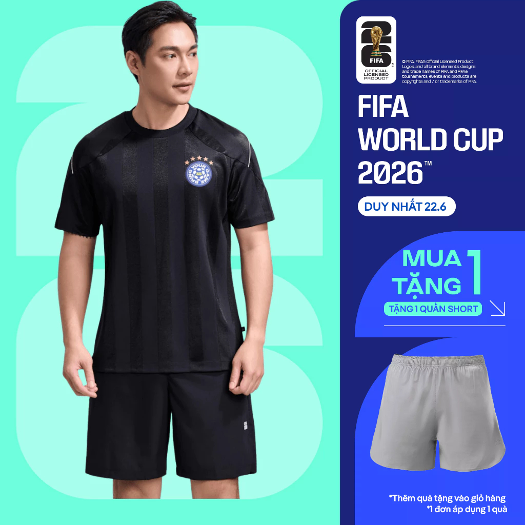 [TẶNG QUẦN SHORT]Áo thun cổ tròn Exdry ProActive World Cup, áo đa năng thể thao, áo bóng đá, áo mặc hàng ngày COOLMATE
