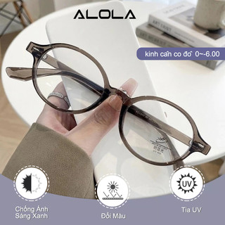 Gọng Kiếng Cận Nữ ALOLA Kính Tròn Nhựa Chống Ánh Sáng Xanh Tia UV Đổi Màu Khi Ra Nắng