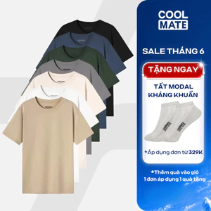 Áo thun nam TShirt Basic Cotton 100% 220gsm dày dặn mềm mại Coolmate