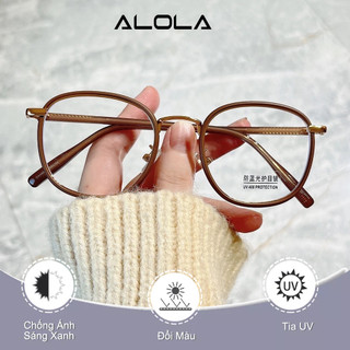 Kính Mát Nữ Nam ALOLA Gọng Tròn Chống UV Ánh Sáng Xanh Đổi Màu Khi Ra Nắng