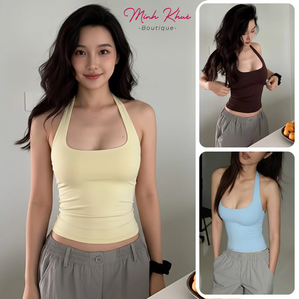 [Mở Bán] Áo Thun Nữ Yếm Trơn Dáng Dài Thun Borip Lụa DD05 Mềm Mịn, Co Giãn, Ôm Body Minh Khuê Boutique
