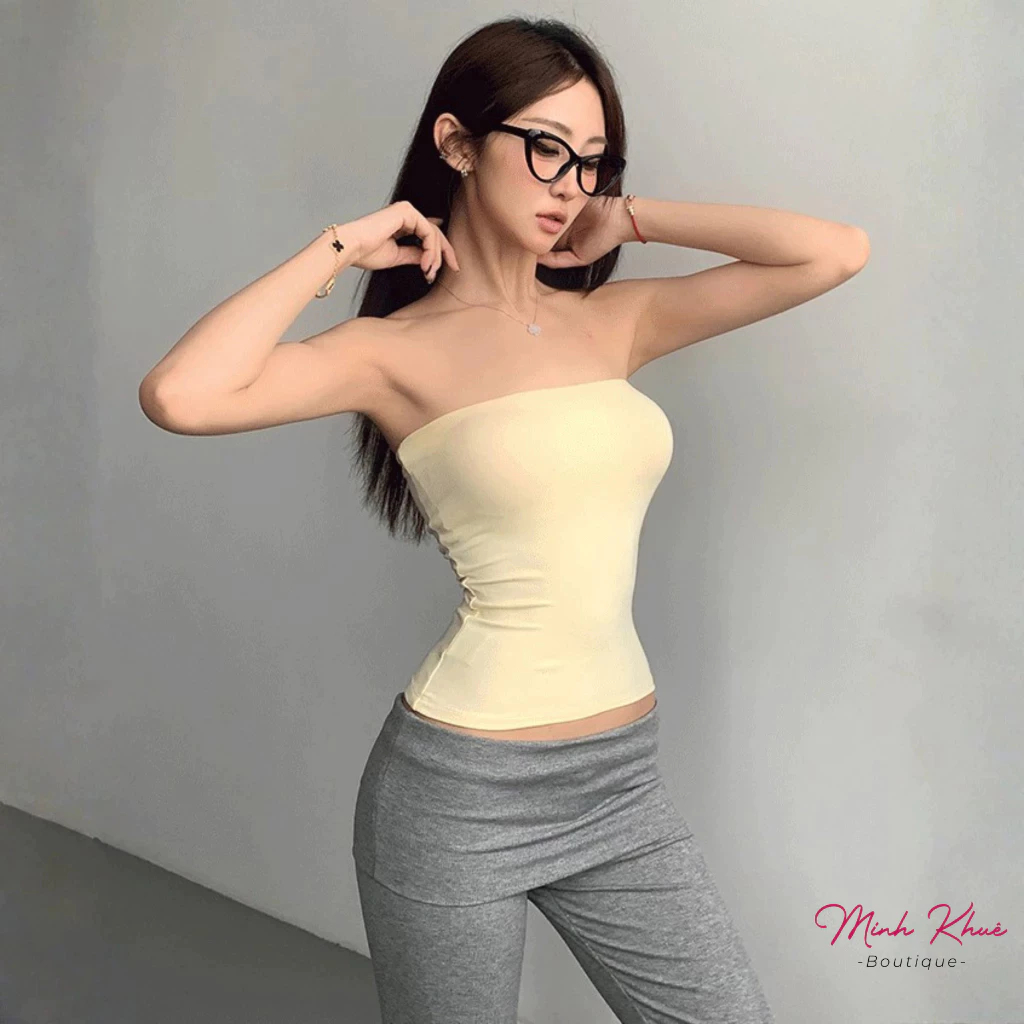 [Mở Bán] Áo Ống Dáng Dài Có Mút Ngực Thun Borip Lụa DD12 Áo Quây Ôm Body, Mềm Mịn, Co Giãn Trendy Minh Khuê Boutique