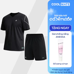 Set thể thao nam Pickleball Áo Dinkshot thun cổ V + Quần short Exdry thoáng khí Coolmate