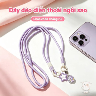 【Chamvn】Dây đeo điện thoại dễ thương hình ngôi sao năm cánh Dopamine dây đeo điện thoại chắc chắn và bền bỉ