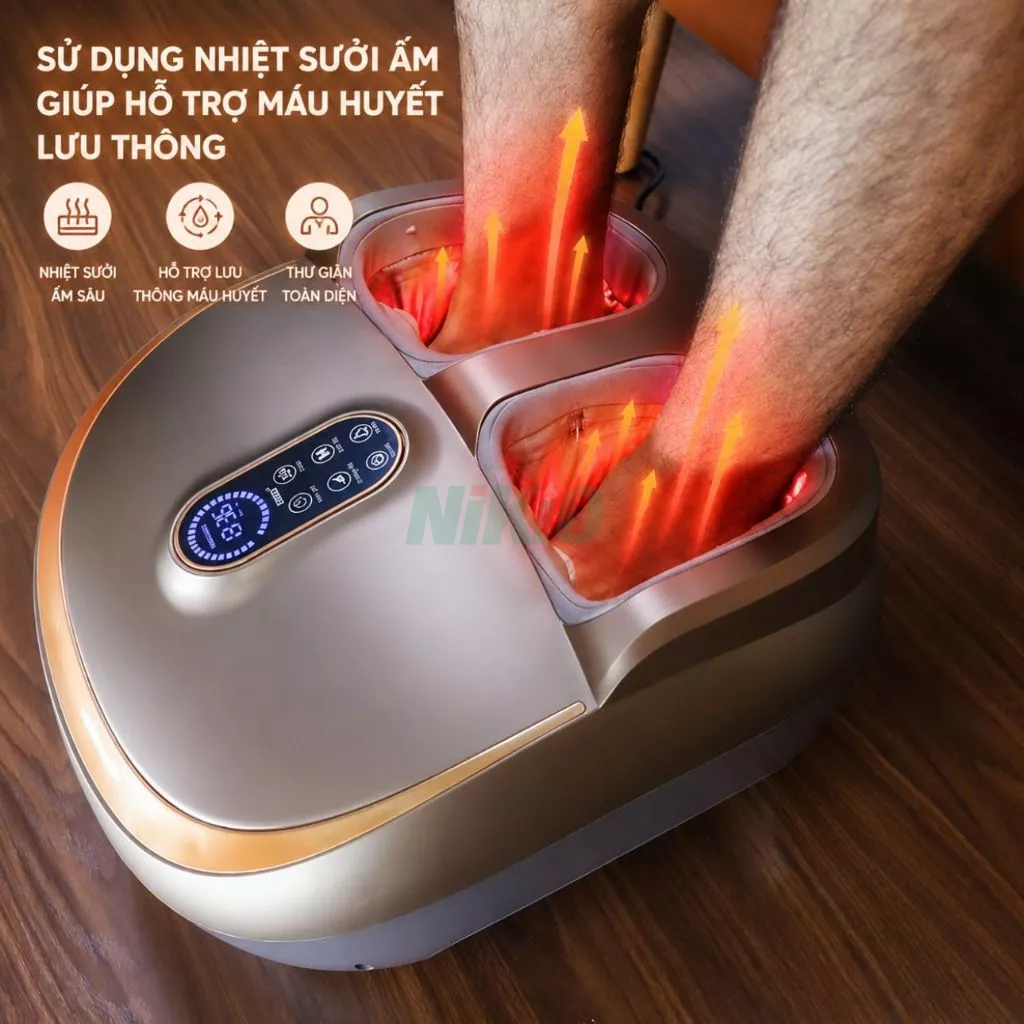 Máy massage bấm huyệt chân và bắp chân áp suất khí Nikio NK-187 - 2in1