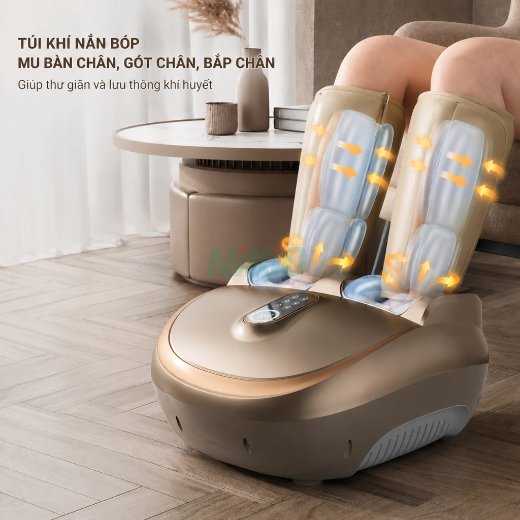 Máy massage bấm huyệt chân và bắp chân áp suất khí Nikio NK-187 - 2in1