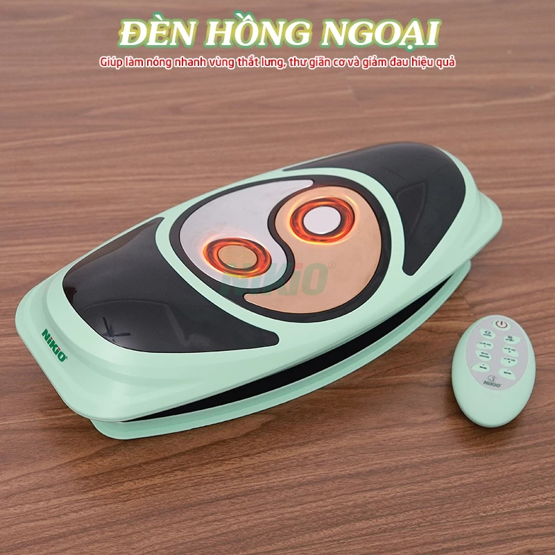 Máy Massage Lưng Cao Cấp Rung Chườm Ấm Nikio NK-159 - Kéo Giãn Giúp Giảm Đau Thắt Lưng