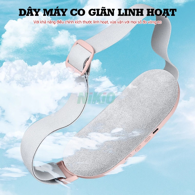 Đai chườm nóng massage bụng và lưng Nikio NK-162 - Giảm đau bụng kinh, quà cho bạn gái, cho mẹ