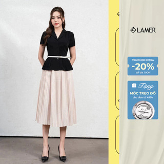 Áo Peplum LAMER Công Sở Áo Kiểu Nữ Chiết Eo L61H22H016 (Không Kèm Đai)