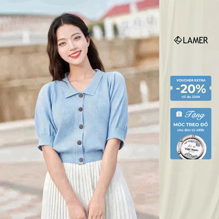 Áo Len Nữ Croptop Cài Cúc,Tay Bồng Vienne Tran O61W25Q007