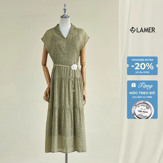 Đầm Maxi LAMER Dáng Xoè Dài Phối Đai Eo Váy Đi Biển Dạo Phố L63M26H017