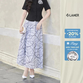 [LAMER X VÕ HÀ LINH] Chân Váy Dài Nhún 3 Tầng Chân Váy Dáng Xoè 2 Lớp Chiffon LAMER O62L25Q008