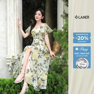 Đầm Maxi Roselle Cổ Vuông Tùng Xoè Xẻ Gối Đầm ĐI Biển Đi Tiệc SHE'S BACK S63L25H002