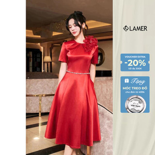 Đầm dạ hội đính đá hoa vai SHE'S BACK S63L23Q072