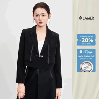 Áo Vest VIEN TRAN Cổ Hai Ve Dáng Ngắn Diễu Chỉ V65B23T016