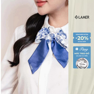 Khăn Lụa Dài LAMER In Họa Tiết Phối Cùng Áo Sơ Mi L6AO23Q001