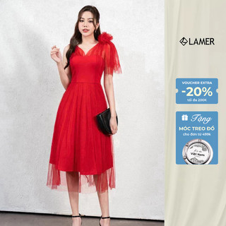 Đầm Dạ Hội SHE'S BACK Phủ Lưới Dáng Xòe S63L23Q004