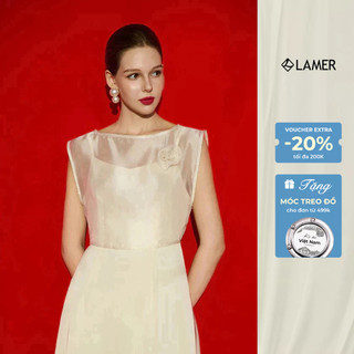 Áo Voan Croptop Đính Hoa Xẻ Sau Nơ Buộc LAMER S61B26Q002