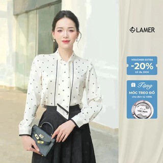 Áo Sơ Mi Lụa Dáng Suông Áo Sơ Mi Công Sở Nữ Phối Nơ Thanh Lịch LAMER L61H25Q007