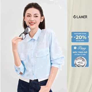 Áo Sơ Mi Nữ Dáng Croptop Vai Chờm Phối Màu VIEN TRAN V61H25Q005 O61H25Q008