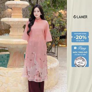 Áo dài cách tân hồng hạc SHE'S BACK S61A23Q005 (không kèm quần)