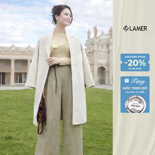 [LAMER x VIỆT HOA] Áo Dạ Nữ Dáng Dài LAMER Cổ Vest, Áo Dạ Khâu Tay Lông Cừu Thiết Kế Cao Cấp L65W24T016