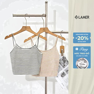 Áo 2 dây croptop lưng sâu thun tăm VIEN TRAN D61T25H006