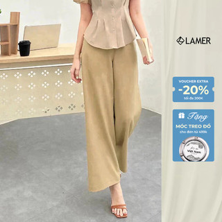 Quần nữ dáng ống rộng cạp liền LAMER O64W24Q012