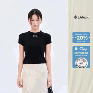Áo len nữ VIEN TRAN tay hến xẻ lưng đính nơ nữ tính V61W24Q040
