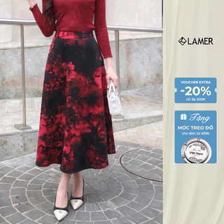 Chân Váy Xòe Dáng Dài Họa TIết Hoa L62L24Q025