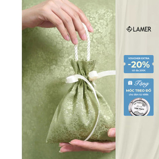 Túi gấm LAMER phối mặc cùng Áo dài họa tiết hoa chìm dây rút sang trọng O6AB24Q003