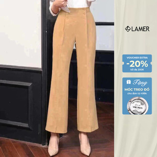 Quần nữ ống loe, ly súp đính cúc bọc LAMER L64T23Q011