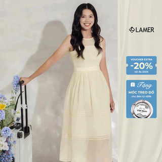 Đầm nữ dáng maxi sát nách nhún tằng, mí thân nữ tính VIEN TRAN V63M24H031