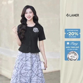 Áo Kiểu Peplum Nữ Đính Hoa Áo Dáng Ôm Công Sở LAMER O65D25Q010