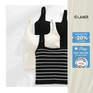 Áo hai dây cổ chữ U có lót ngực thoáng khí áo 2 dây nữ bản to MCHIC P61O25H041