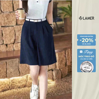 Quần Short Nữ Dáng Suông Chun Sườn VIEN TRAN V64S25H012