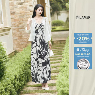 Đầm 2 Dây Dáng Xoè Dài, Váy Maxi Hai Dây Buộc Nơ LAMER O63M25H014