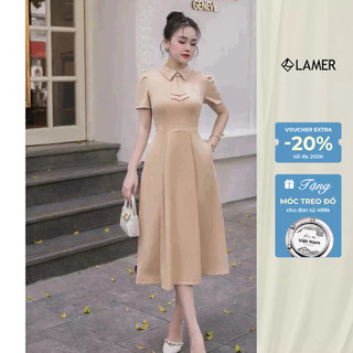 Đầm Nữ Dáng Xoè Dài Cổ Rời Váy Đầm Công Sở Nữ LAMER L63L24Q046