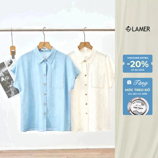Áo Sơ Mi Nữ Dáng Suông Vai Chờm Tay Ngắn VIEN TRAN V61H25H030
