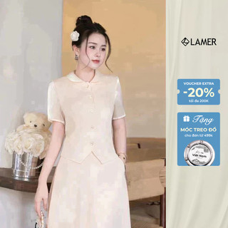 Áo Sơ Mi Nũ Croptop Tay Ngắn Áo Kiểu Dáng Ngắn Phối Màu LAMER L65D25Q004