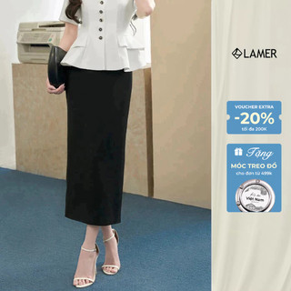 Chân Váy Bút Chì LAMER Dáng Ôm Xẻ Sau Dài Ngang Gối Công Sở Thanh Lịch L62I25Q010
