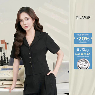Áo Kiểu Nữ Công Sở Dáng Ôm Croptop LAMER L65D25Q009