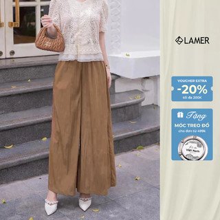 Quần Dáng Suông Cạp Chun Quần Ống Rộng Vải Gió Nhật LAMER O64W25Q004