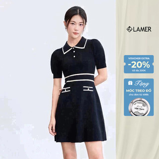 Đầm Len Dáng A Phối Tay Bồng Váy Len Nữ Cổ Bẻ VIEN TRAN V63R23T001